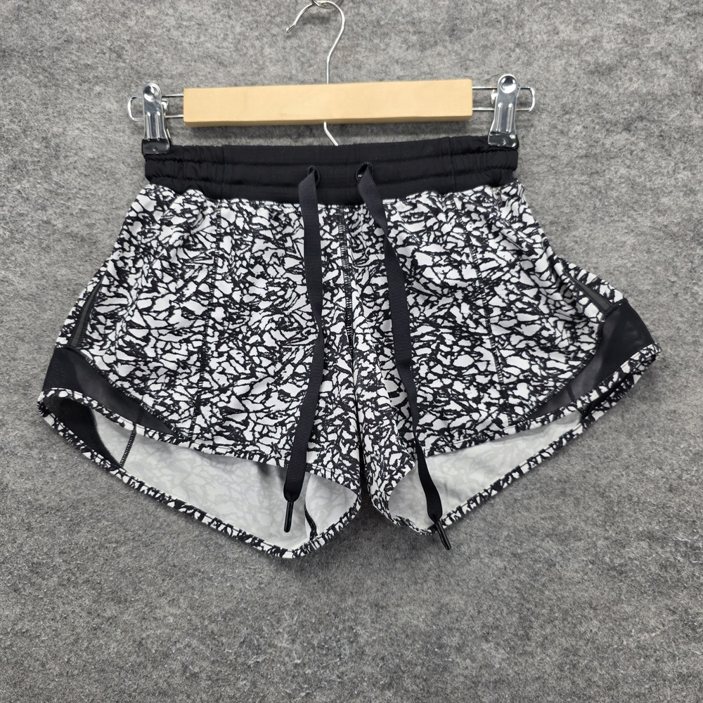 Lululemon Shorts Womens 2 Pace Rival Run Lined Drawstring Zip Athletic Running